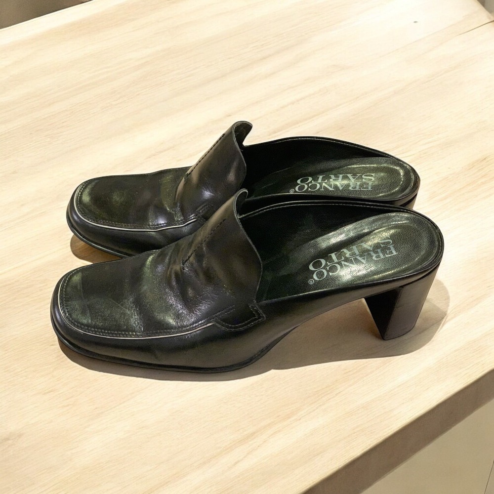Franco Sarto Dark Leather Clogs